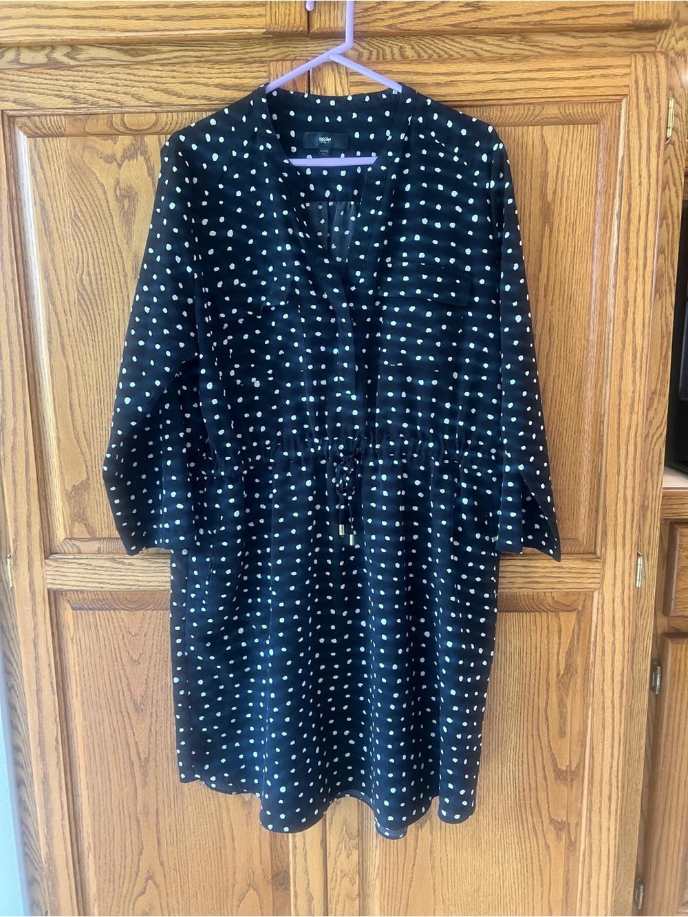 Mossimo Supply Co. Black Dress with White Polka Dots